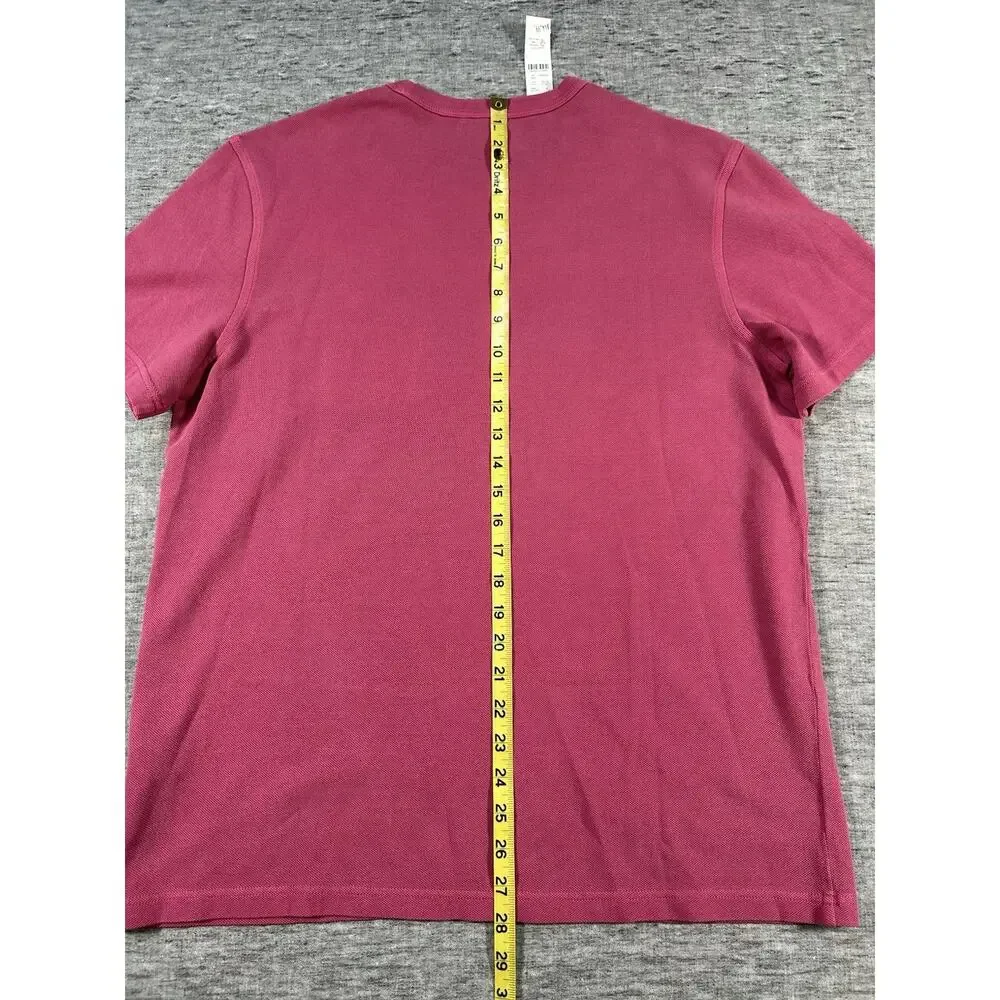 J Crew Oarsman Pique Pocket Shirt Mens Medium Pink Short Sleeve Preppy Crew